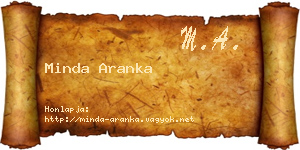 Minda Aranka névjegykártya